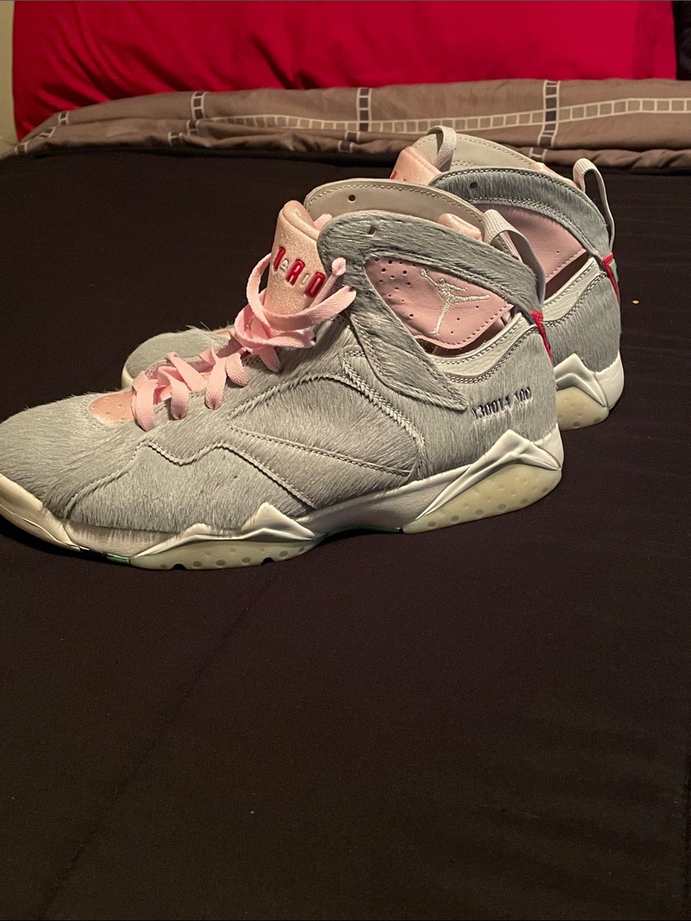 Jordan High-Top Sneakers in Gray and Pink